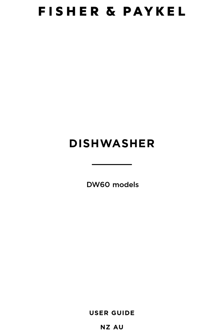 FISHER & PAYKEL DW60 USER MANUAL Pdf Download ManualsLib