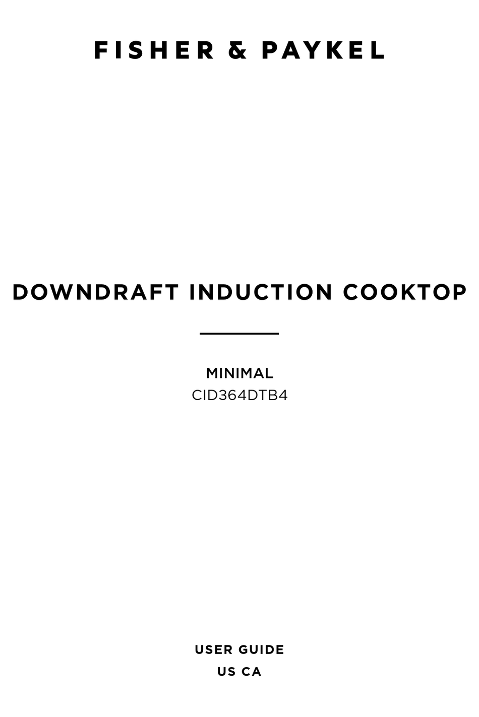 FISHER & PAYKEL MINIMAL CID364DTB4 USER MANUAL Pdf Download ManualsLib