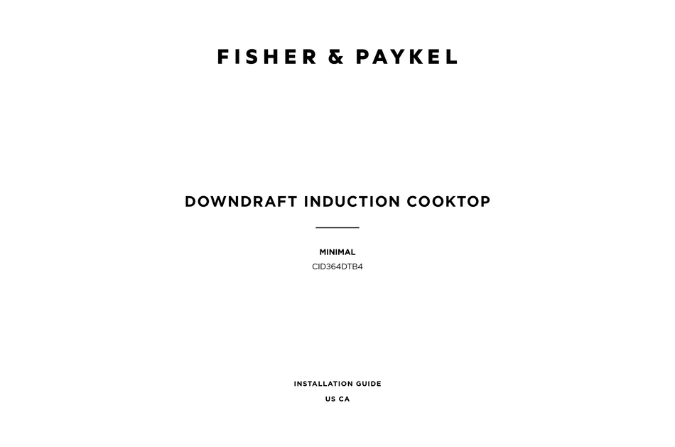 FISHER & PAYKEL MINIMAL CID364DTB4 INSTALLATION MANUAL Pdf Download