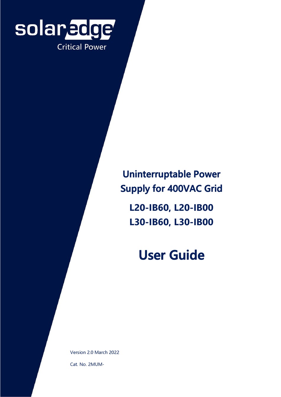 SOLAREDGE L20IB00 USER MANUAL Pdf Download ManualsLib