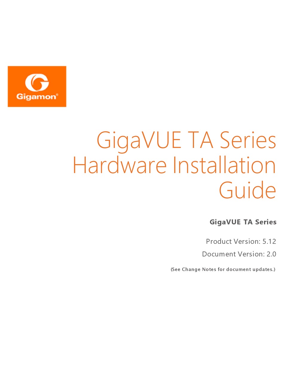 GIGAMON GIGAVUE TA SERIES HARDWARE INSTALLATION MANUAL Pdf Download ...