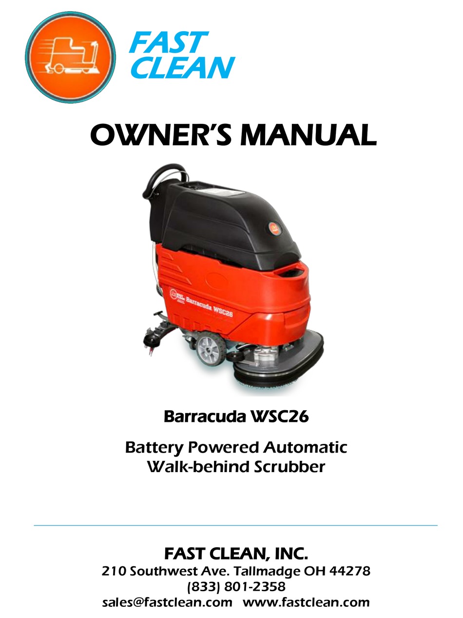 FAST CLEAN BARRACUDA WSC26 OWNER'S MANUAL Pdf Download ManualsLib