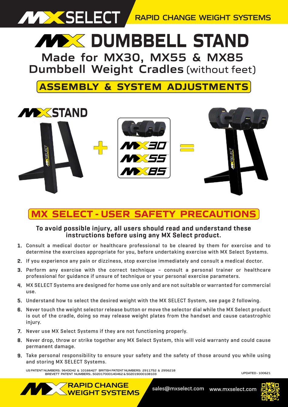 MXSELECT MX STAND ASSEMBLY & SYSTEM ADJUSTMENTS Pdf Download ManualsLib