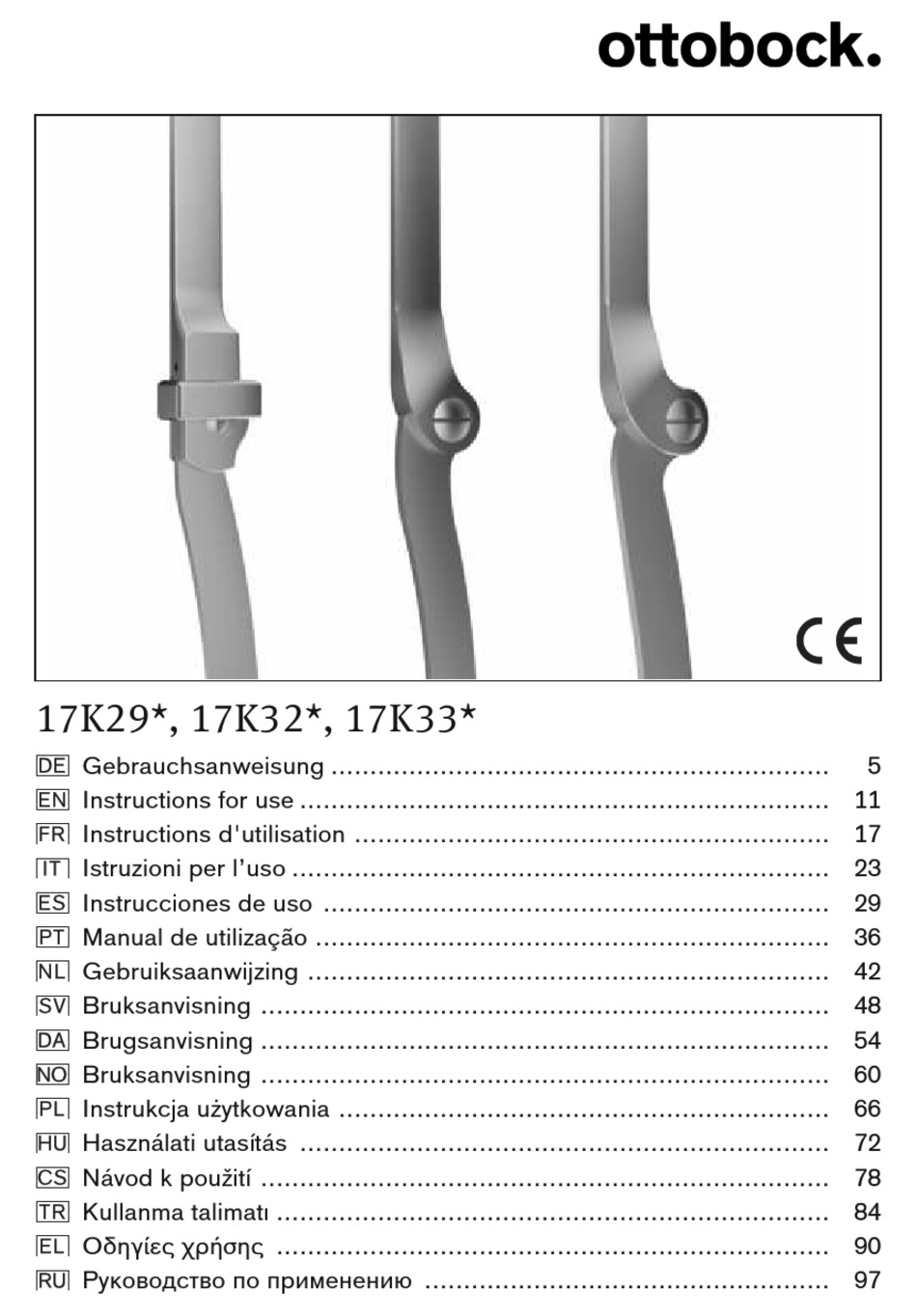 OTTO BOCK 17K29 SERIES INSTRUCTIONS FOR USE MANUAL Pdf Download ...