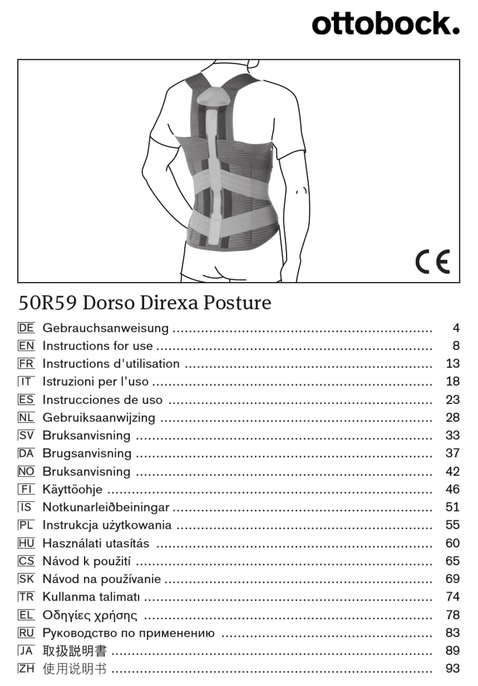 OTTO BOCK DORSO DIREXA POSTURE INSTRUCTIONS FOR USE MANUAL Pdf Download ManualsLib