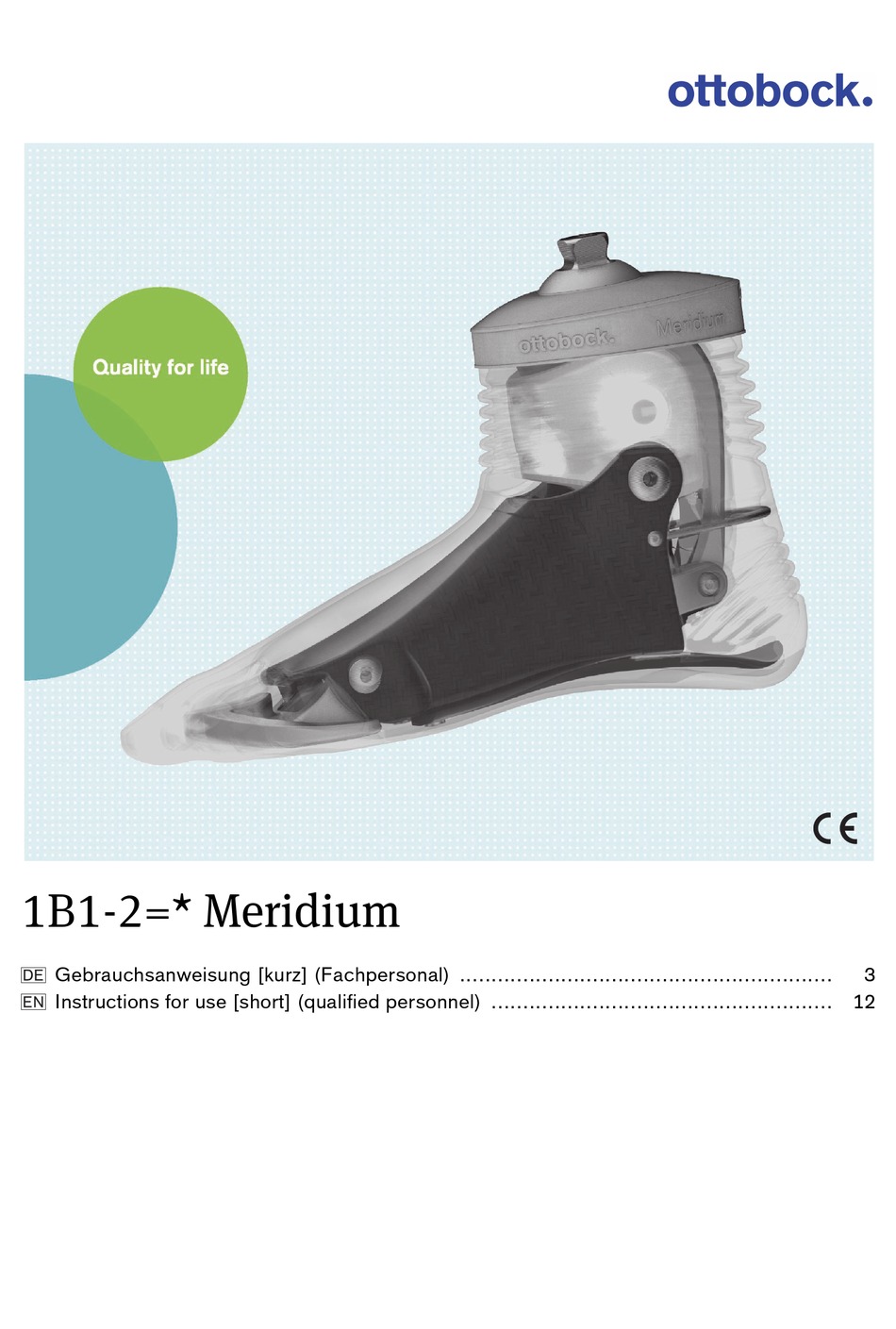 OTTO BOCK MERIDIUM INSTRUCTIONS FOR USE MANUAL Pdf Download | ManualsLib