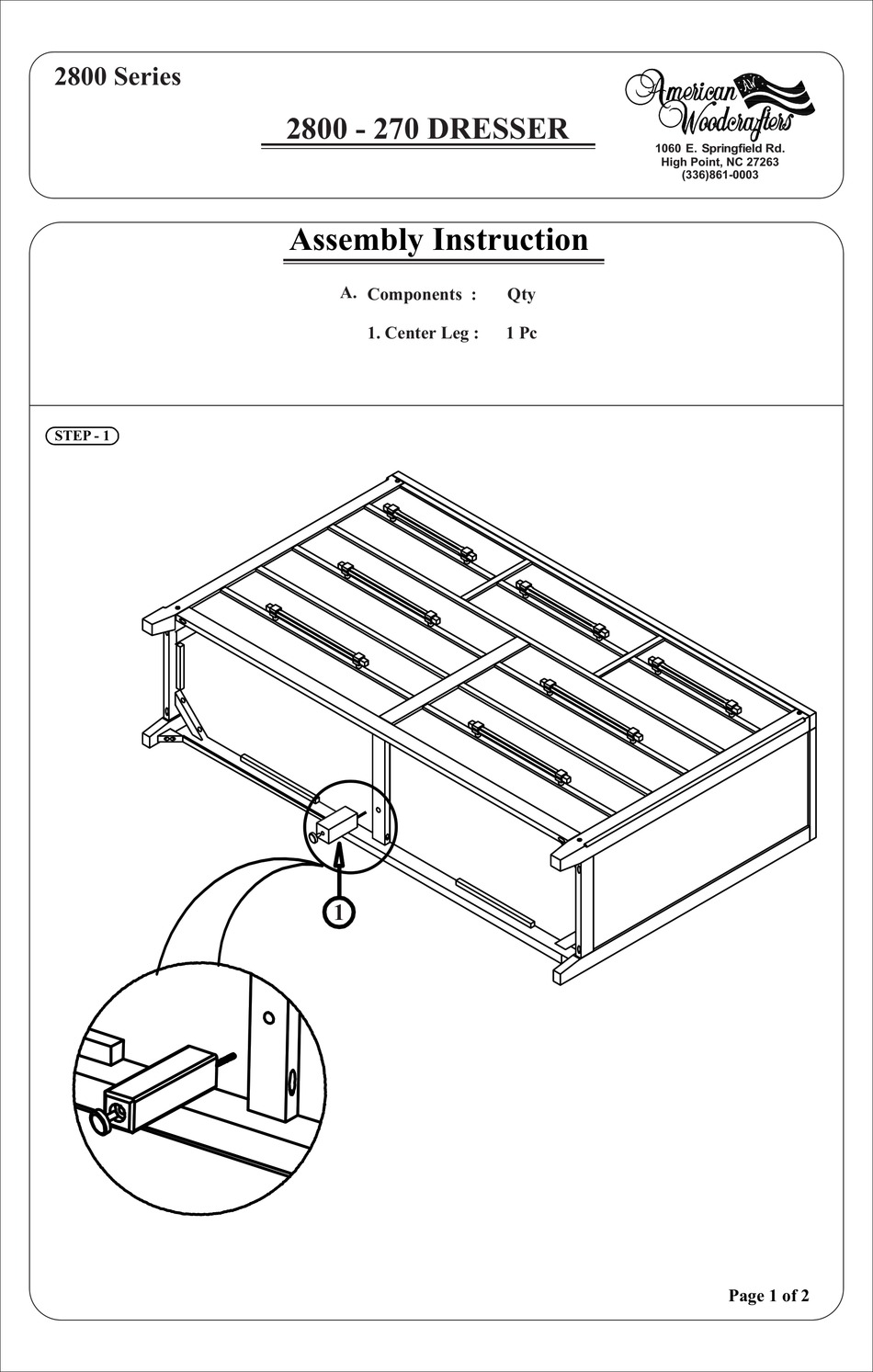 AMERICAN WOODCRAFTERS 2800 SERIES ASSEMBLY INSTRUCTION Pdf Download