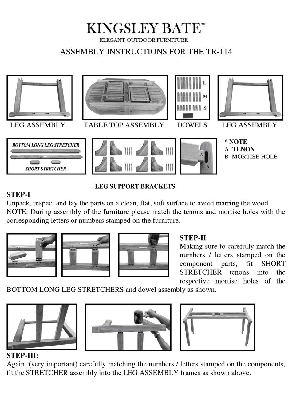 KINGSLEYBATE TR114 ASSEMBLY INSTRUCTIONS Pdf Download ManualsLib
