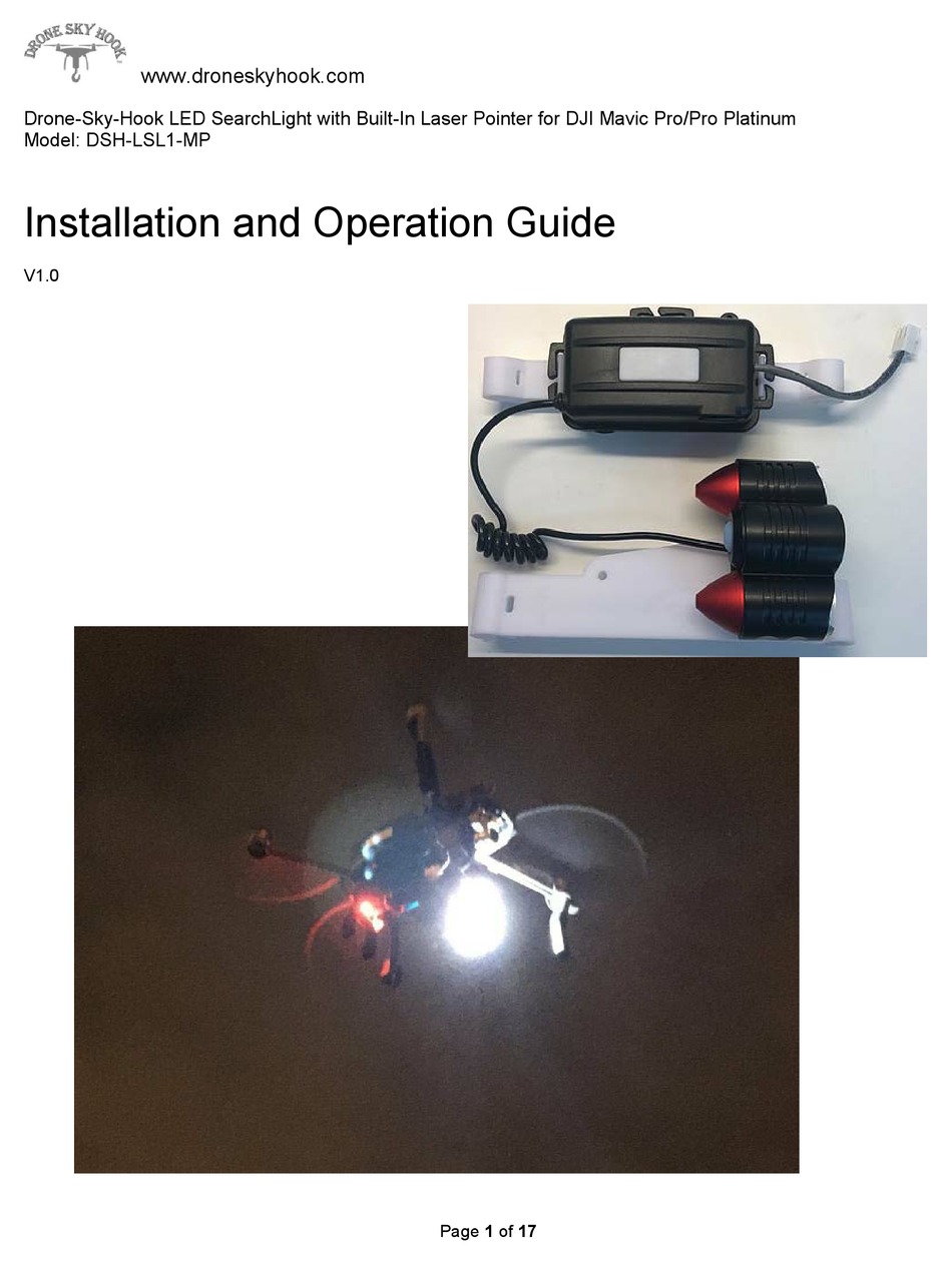 Installation; Installation Of Drone-Sky-Hook Led Searchlight With