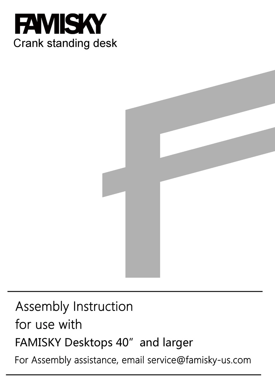 FAMISKY CRANK STANDING DESK ASSEMBLY INSTRUCTIONS MANUAL Pdf Download