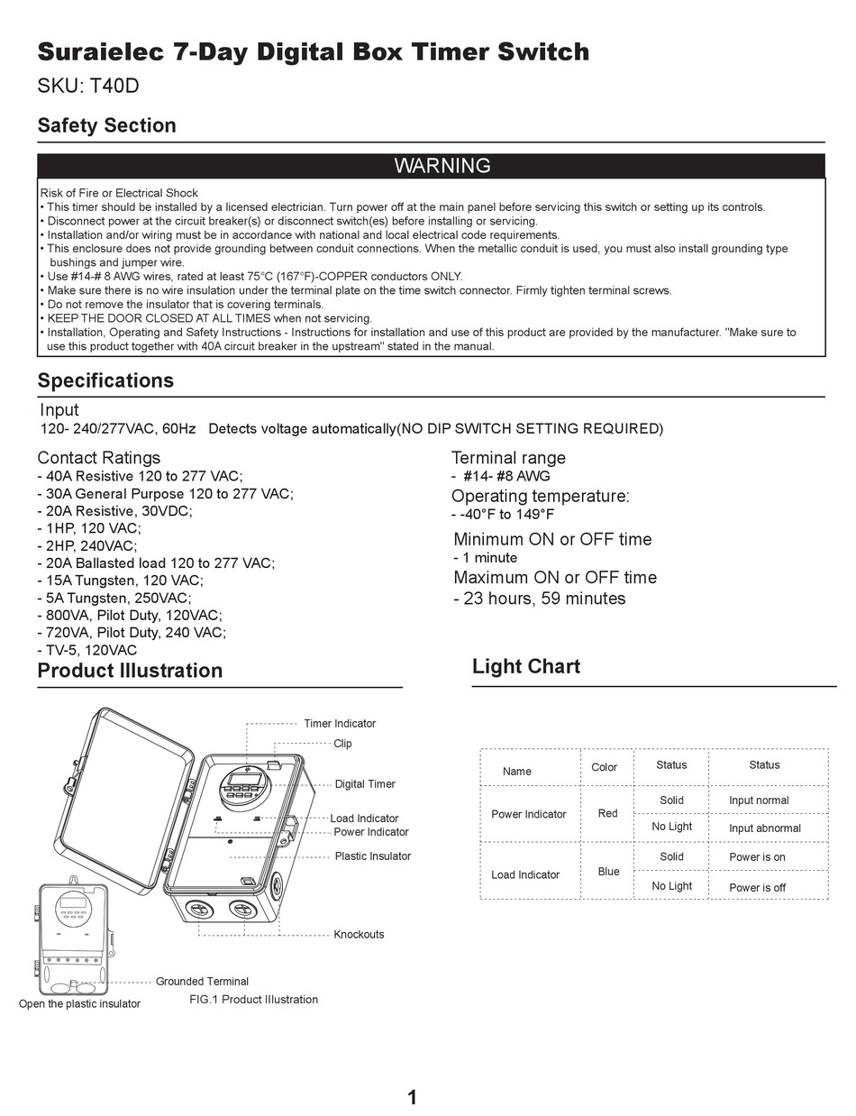 SURAIELEC T40D MANUAL Pdf Download ManualsLib