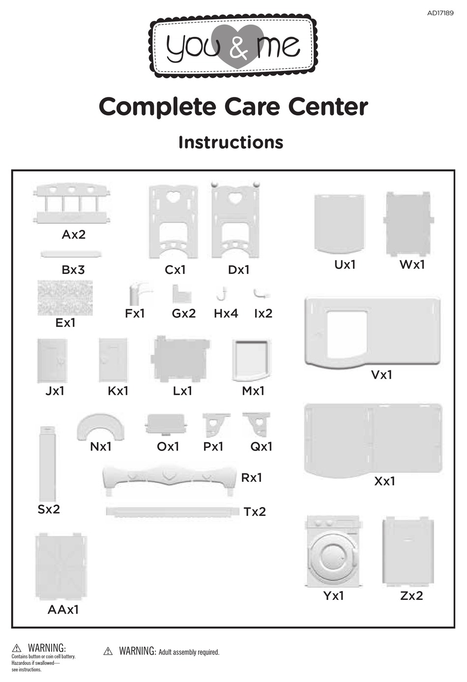 YOU&ME COMPLETE CARE CENTER INSTRUCTIONS Pdf Download ManualsLib
