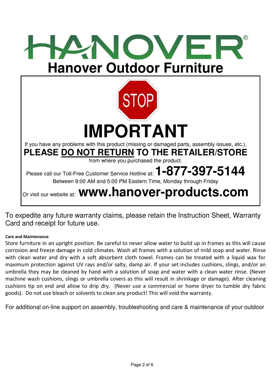 HANOVER 2202TTSL OWNER'S MANUAL Pdf Download ManualsLib