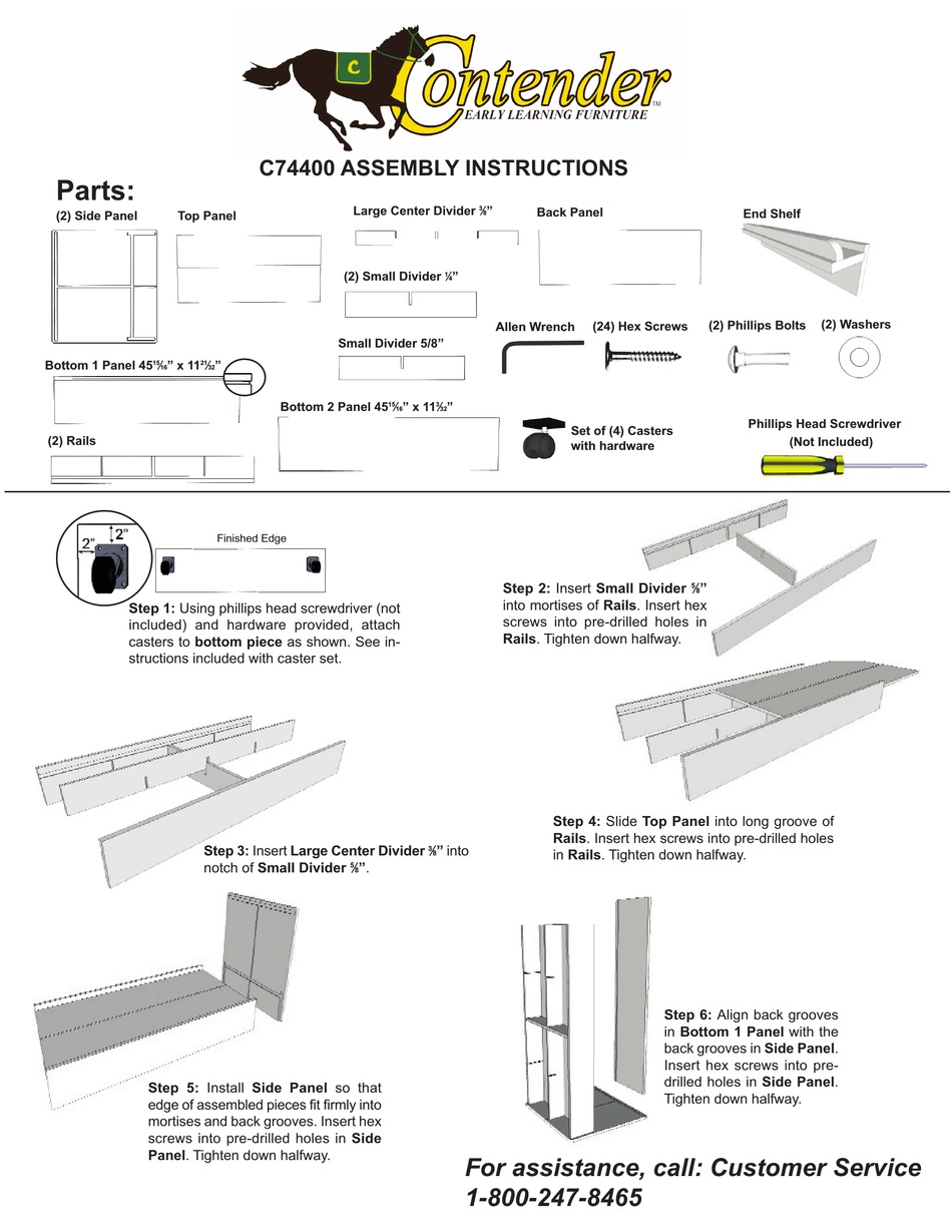 CONTENDER C74400 ASSEMBLY INSTRUCTIONS Pdf Download ManualsLib