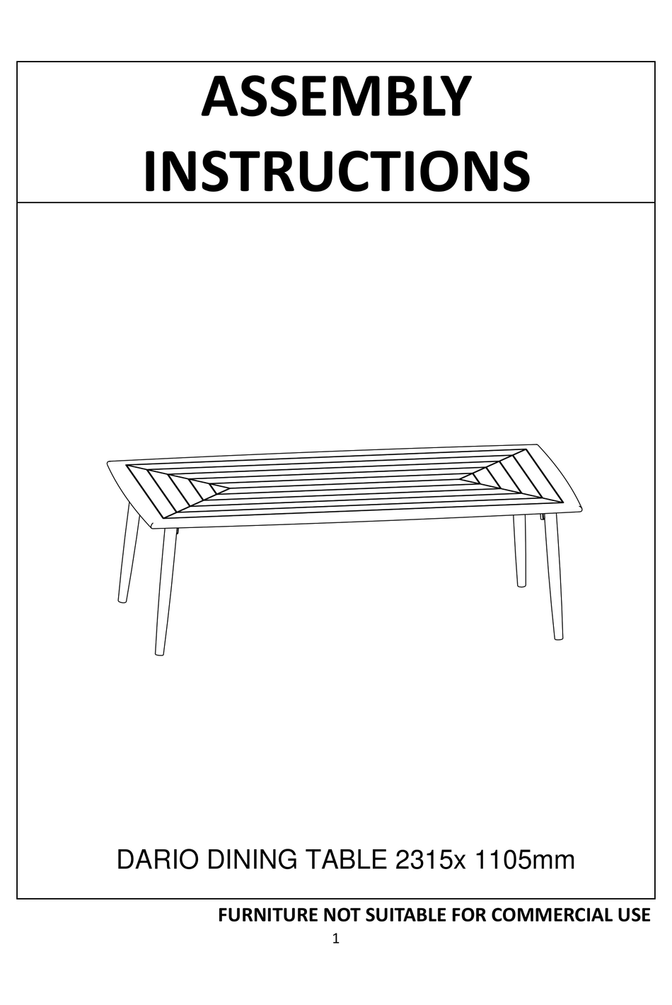 TARGET FURNITURE DARIO DINING TABLE ASSEMBLY INSTRUCTIONS MANUAL Pdf   Target Furniture Dario Dining Table 