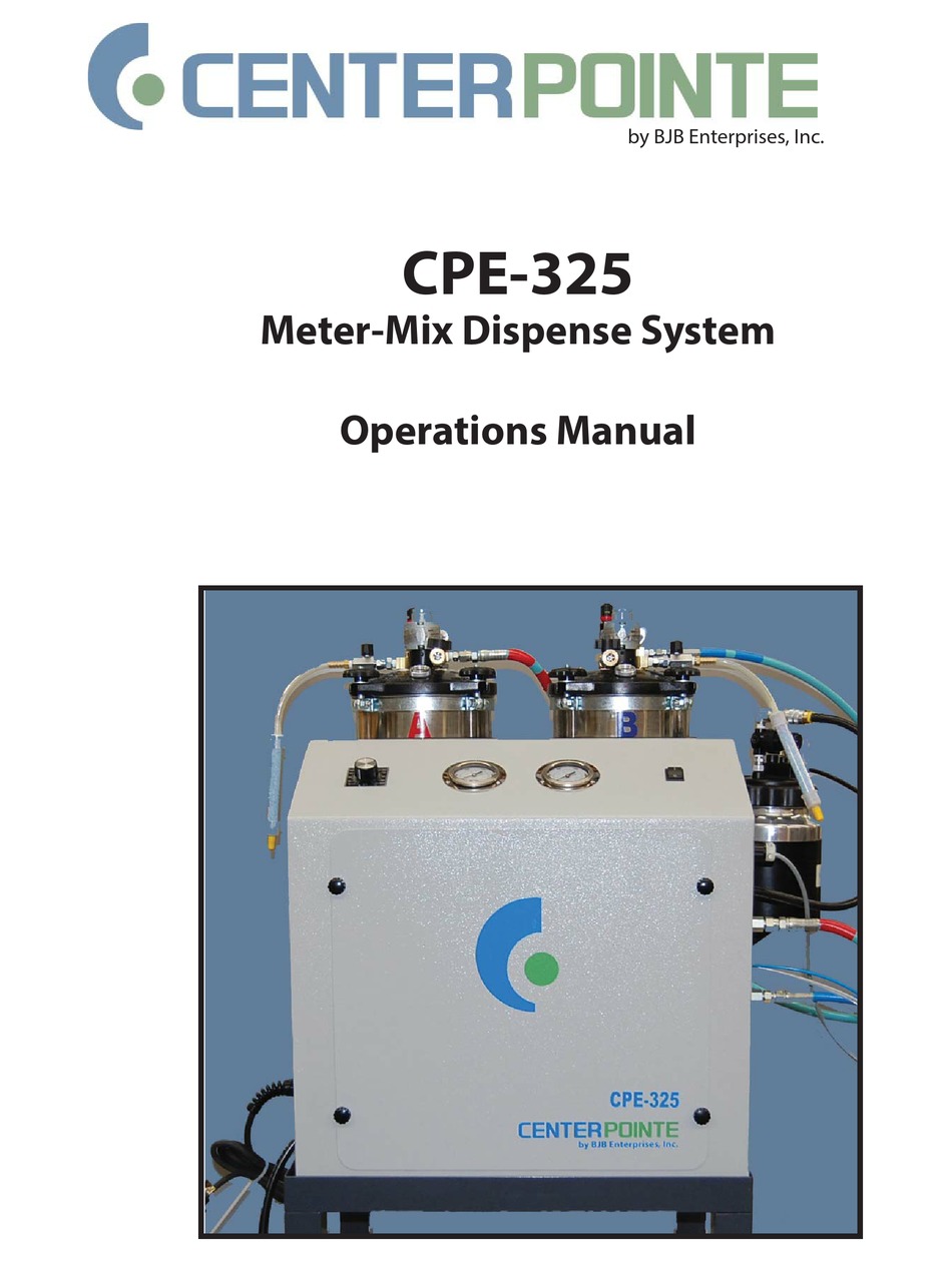 BJB ENTERPRISES CENTERPOINTE CPE-325 OPERATION MANUAL Pdf Download ...