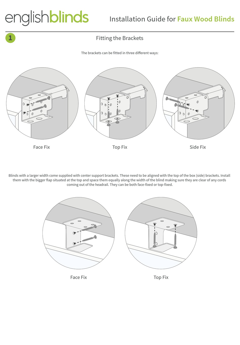ENGLISH BLINDS FAUX WOOD BLINDS INSTALLATION MANUAL Pdf Download