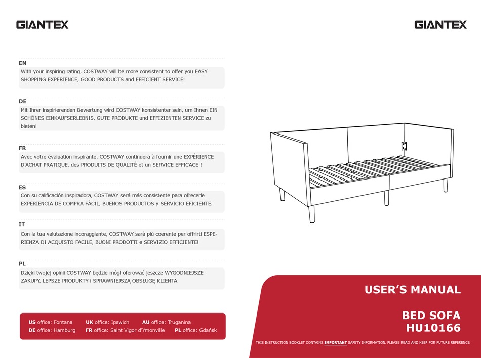 GIANTEX HU10166 USER MANUAL Pdf Download ManualsLib