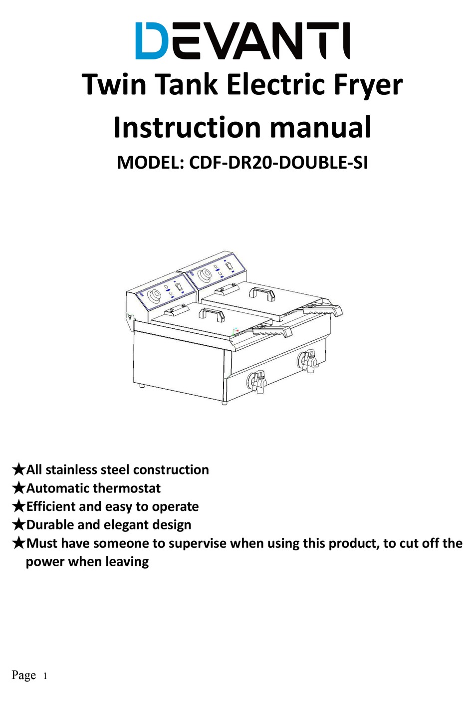 DEVANTI CDFDR20DOUBLESI INSTRUCTION MANUAL Pdf Download ManualsLib
