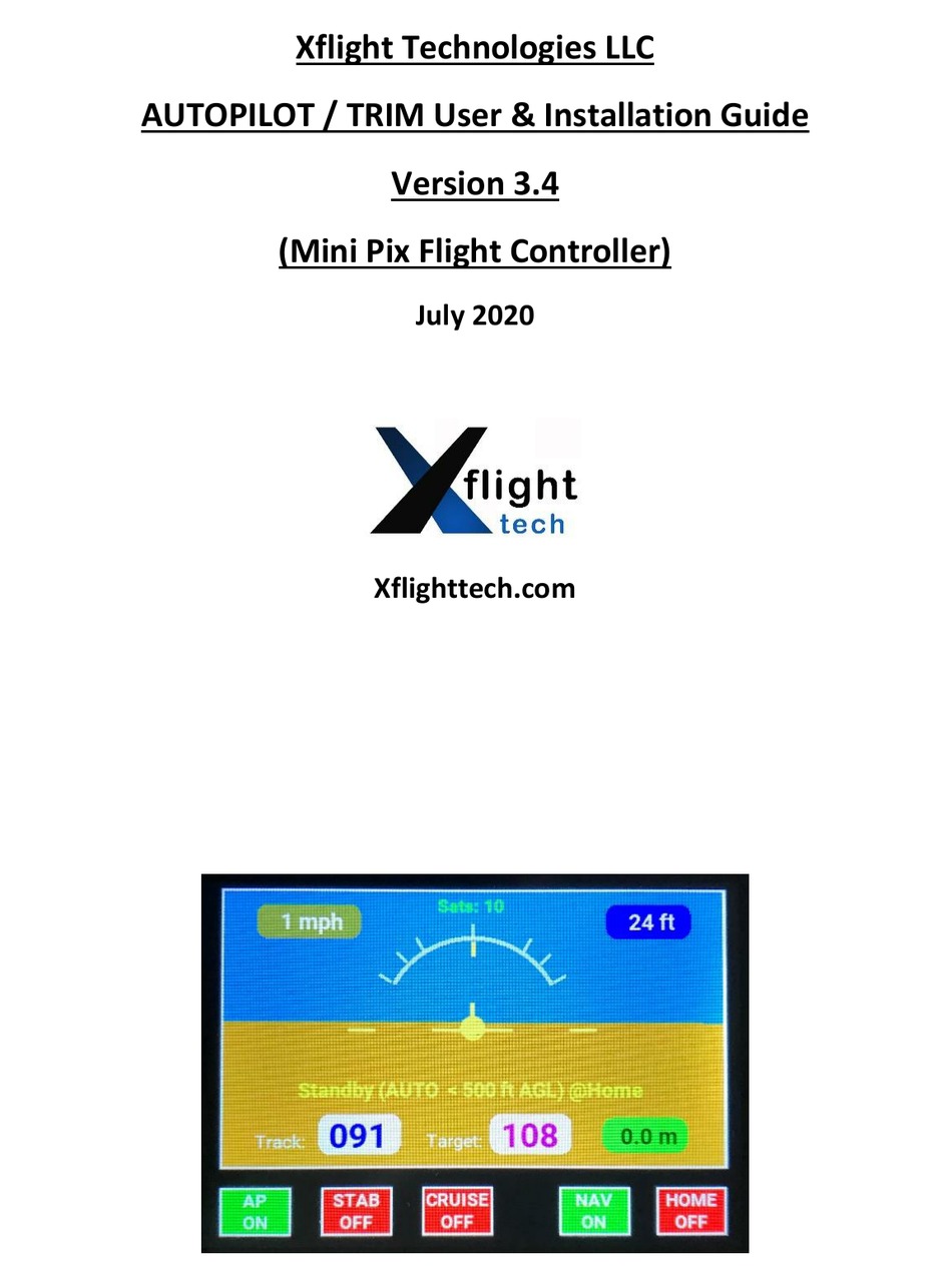 XFLIGHTTECH AUTOPILOT / TRIM USER'S INSTALLATION MANUAL Pdf Download