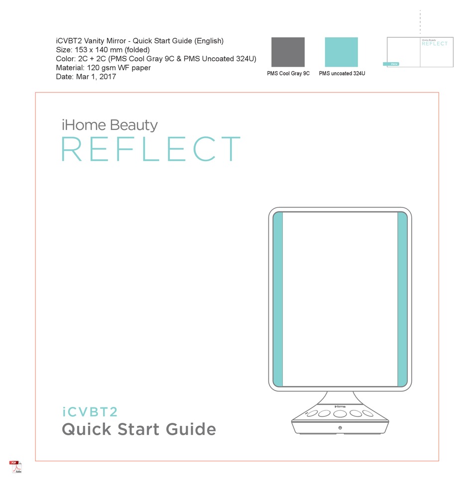 IHOME BEAUTY REFLECT ICVBT2 QUICK START MANUAL Pdf Download ManualsLib