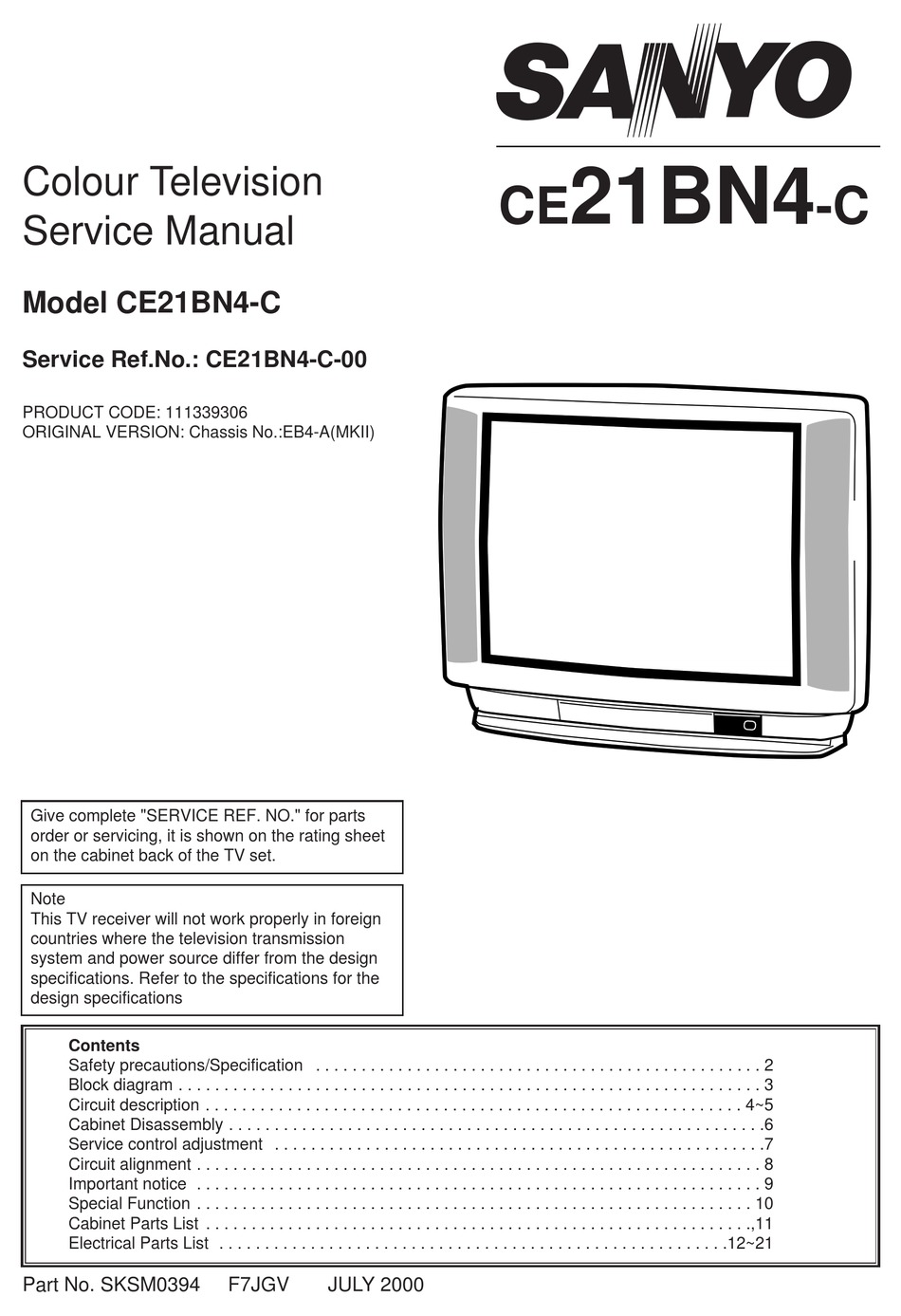 Sanyo ce21fs2 схема