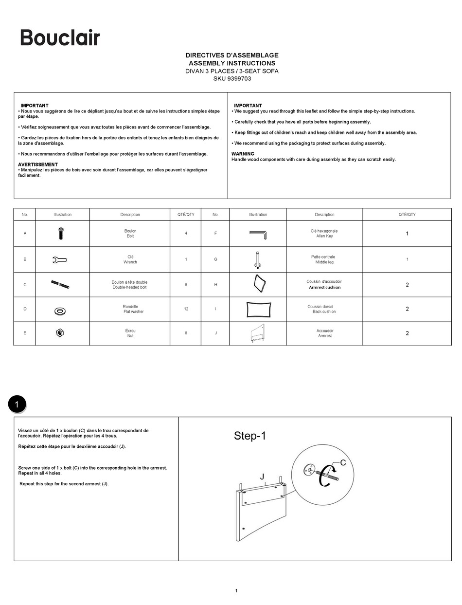 BOUCLAIR 9399703 ASSEMBLY INSTRUCTIONS Pdf Download ManualsLib