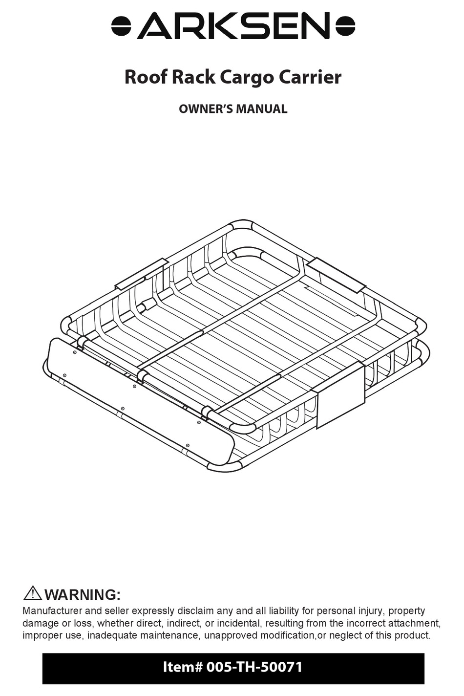 ARKSEN 005TH50071 OWNER'S MANUAL Pdf Download ManualsLib