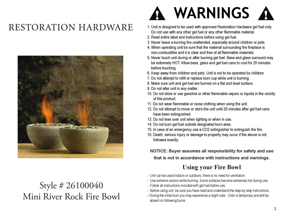 RESTORATION HARDWARE 26100040 ASSEMBLY INSTRUCTIONS Pdf Download