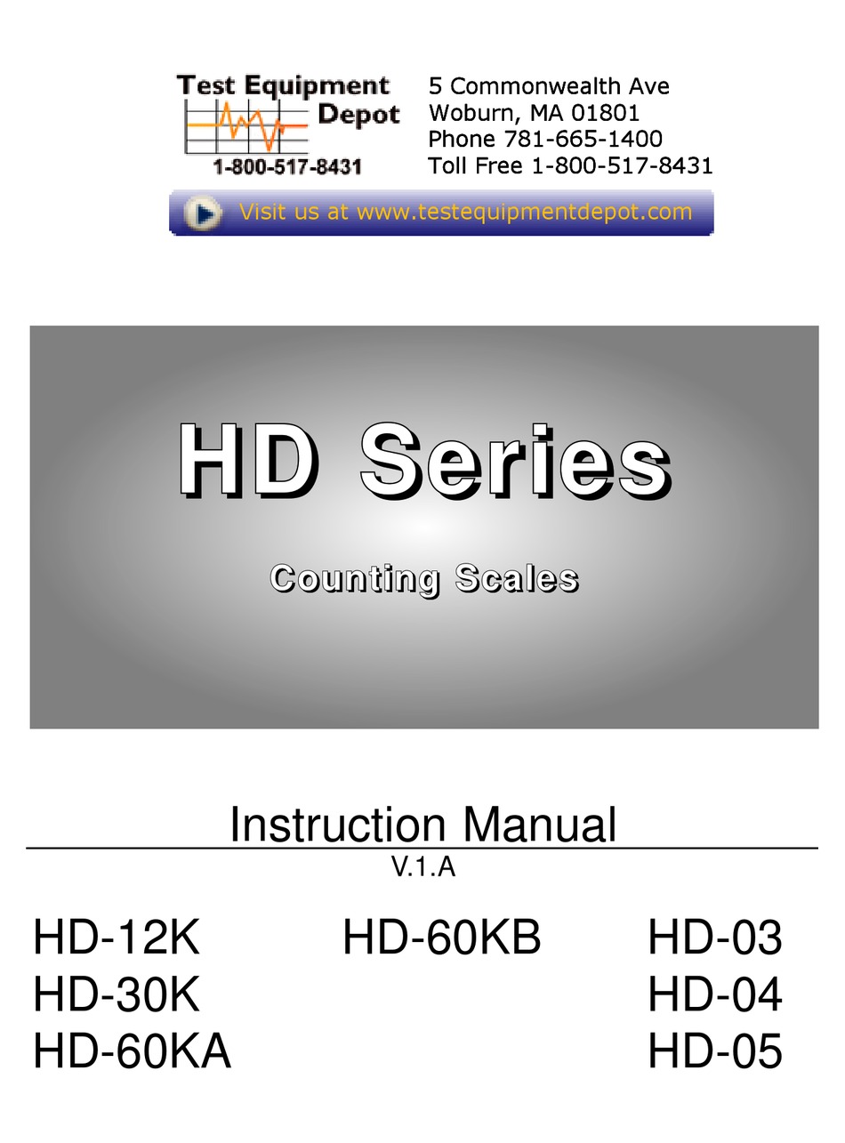 TEST EQUIPMENT DEPOT HD SERIES INSTRUCTION MANUAL Pdf Download ManualsLib