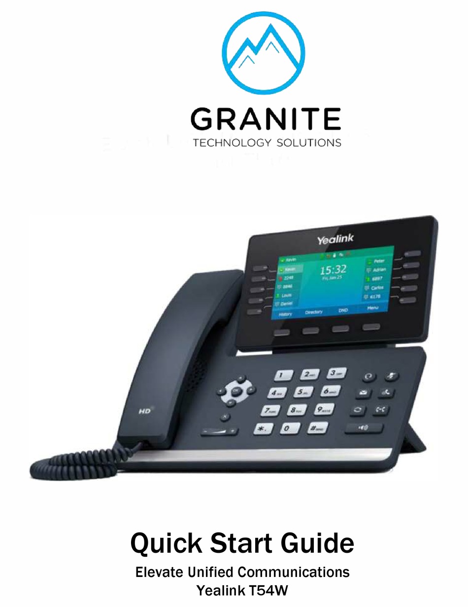 YEALINK T54W QUICK START MANUAL Pdf Download ManualsLib