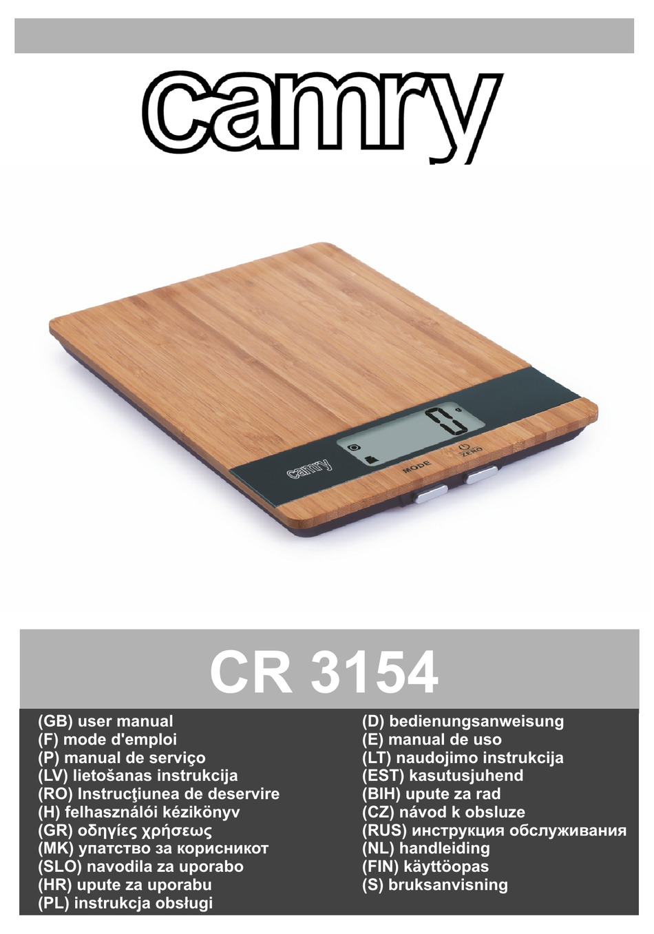 CAMRY CR 3154 USER MANUAL Pdf Download ManualsLib