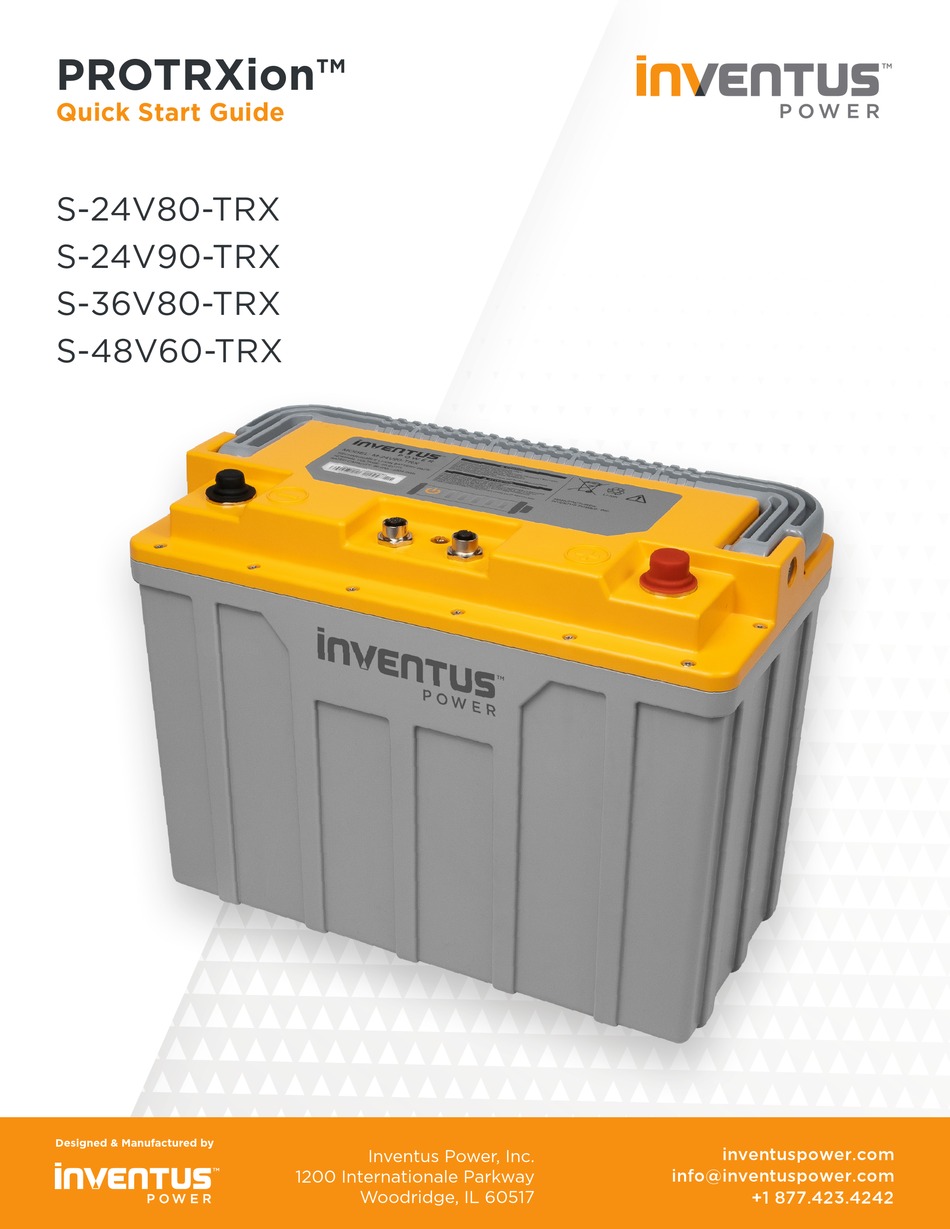 INVENTUS POWER PROTRXION S24V80TRX QUICK START MANUAL Pdf Download