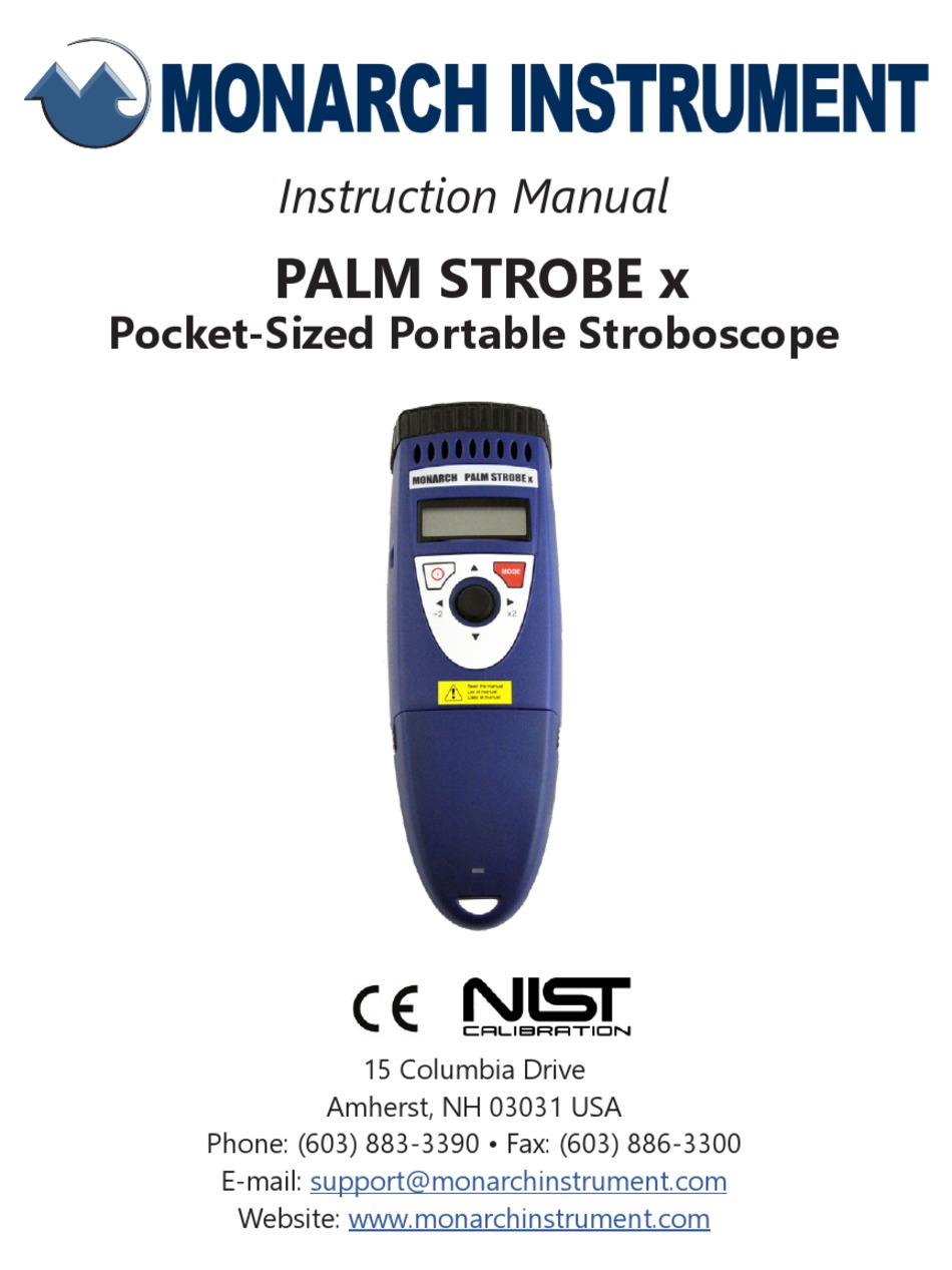 MONARCH INSTRUMENT PALM STROBE X INSTRUCTION MANUAL Pdf Download