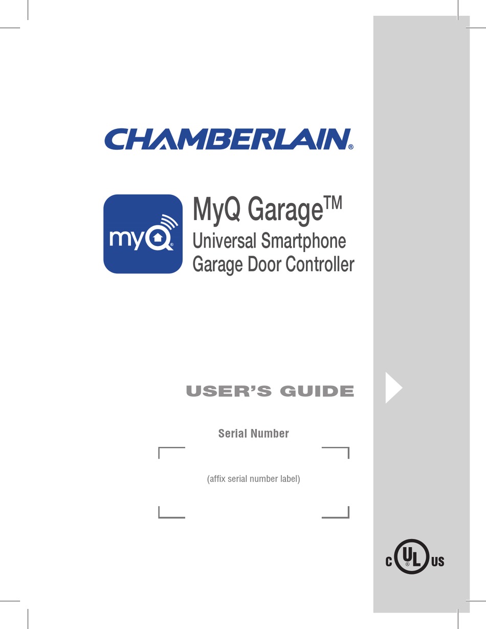 CHAMBERLAIN MYQ GARAGE USER MANUAL Pdf Download ManualsLib
