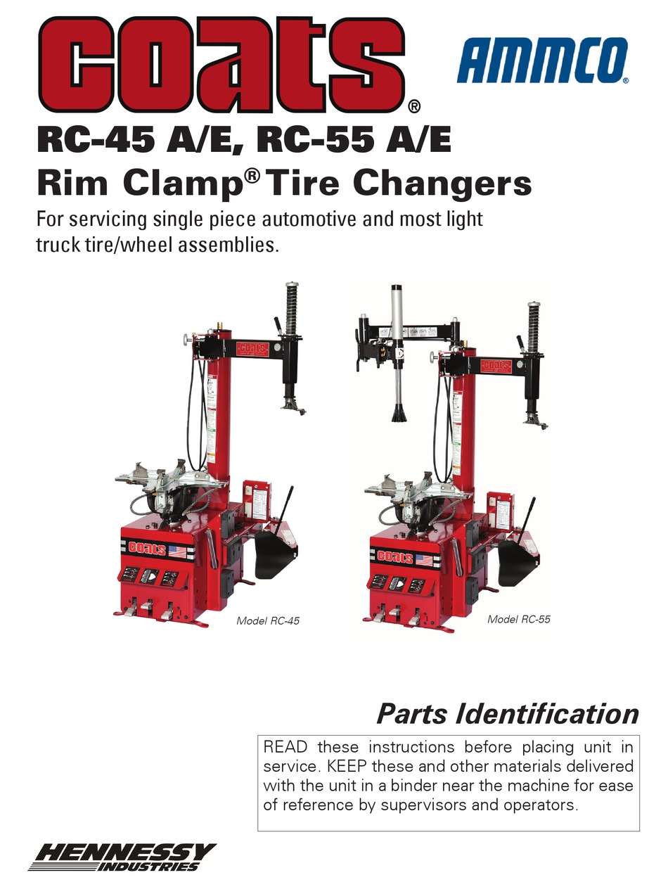 HENNESSY INDUSTRIES COATS AMMCO RC45 A COATS AMMCO RC45 E MANUAL Pdf