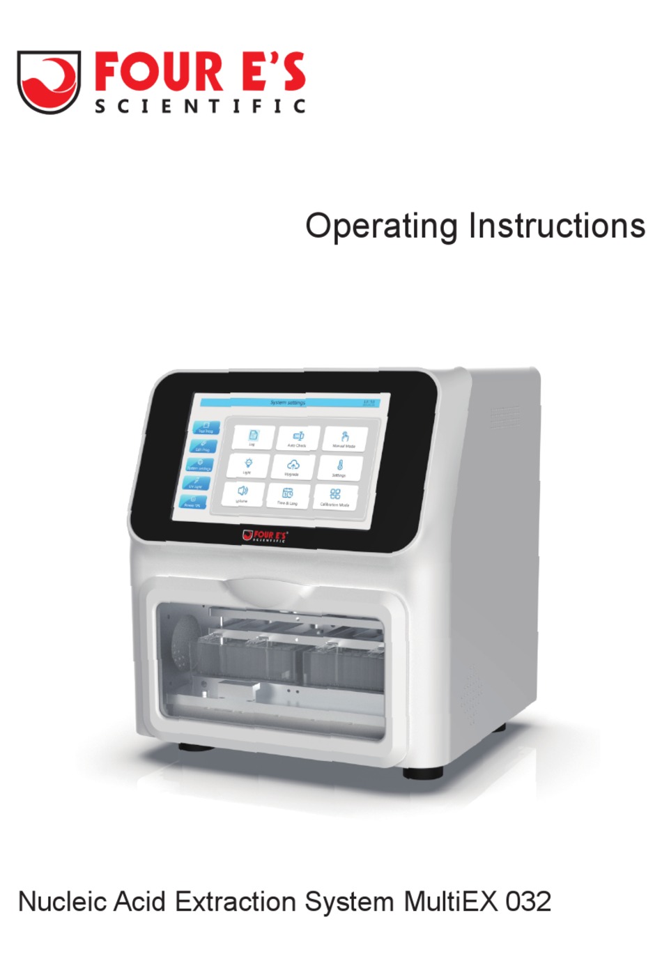 FOUR E'S SCIENTIFIC MULTIEX 032 OPERATING INSTRUCTIONS MANUAL Pdf