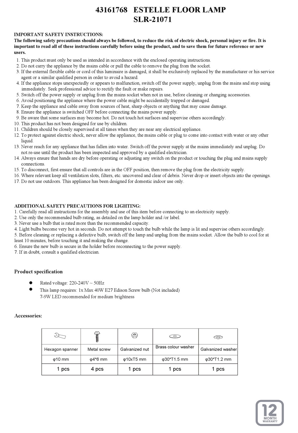 KMART SLR21071 INSTALLATION INSTRUCTIONS Pdf Download ManualsLib