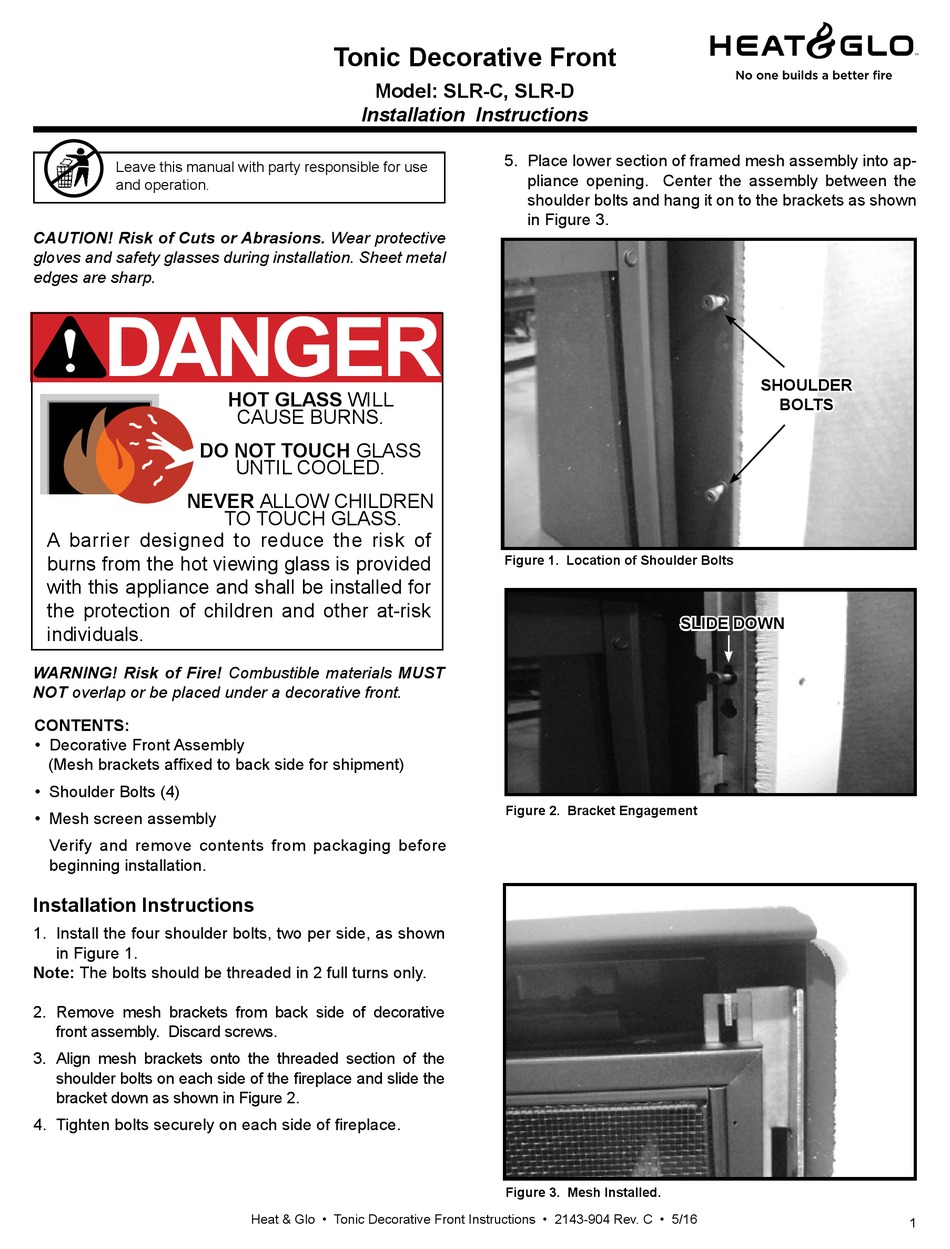 HEAT & GLO TONIC SLRC INSTALLATION INSTRUCTIONS Pdf Download ManualsLib