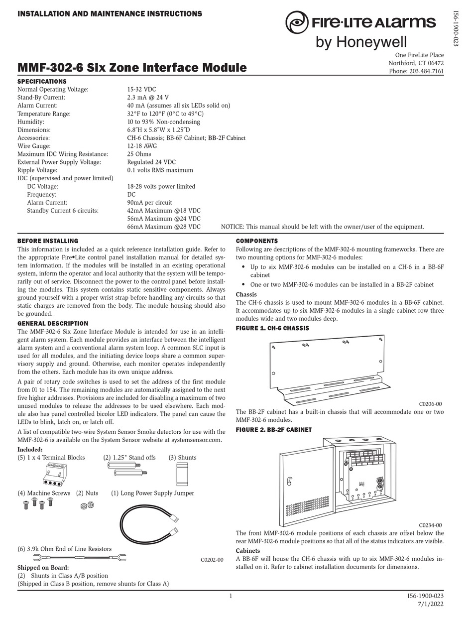 Fire Lite Alarms Honeywell Mmf Installation And Maintenance Instructions Pdf Download