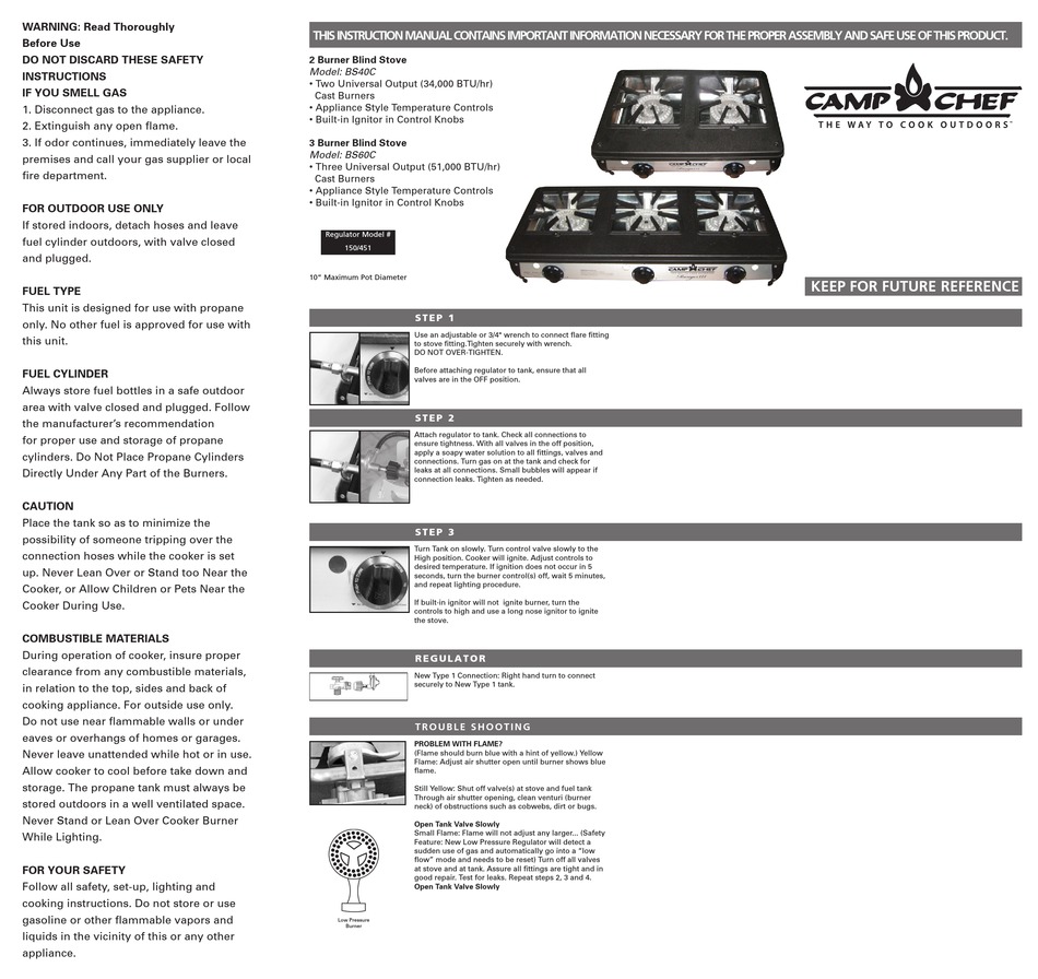 CAMP CHEF BS40C INSTRUCTION MANUAL Pdf Download ManualsLib