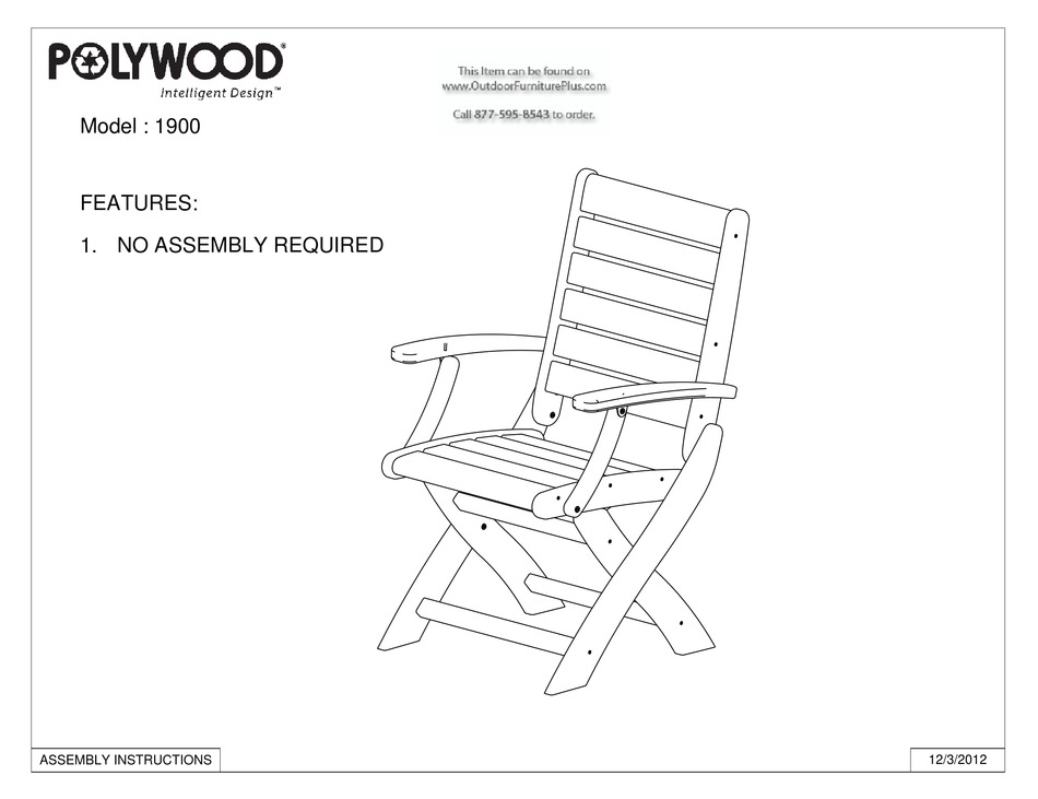POLYWOOD 1900 ASSEMBLY INSTRUCTIONS Pdf Download ManualsLib