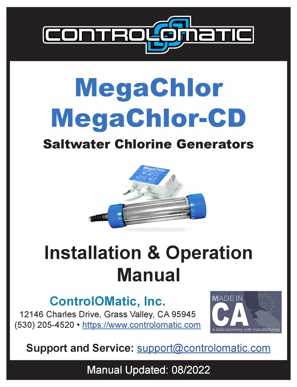 CONTROLOMATIC MEGACHLOR INSTALLATION OPERATION MANUAL Pdf Download 