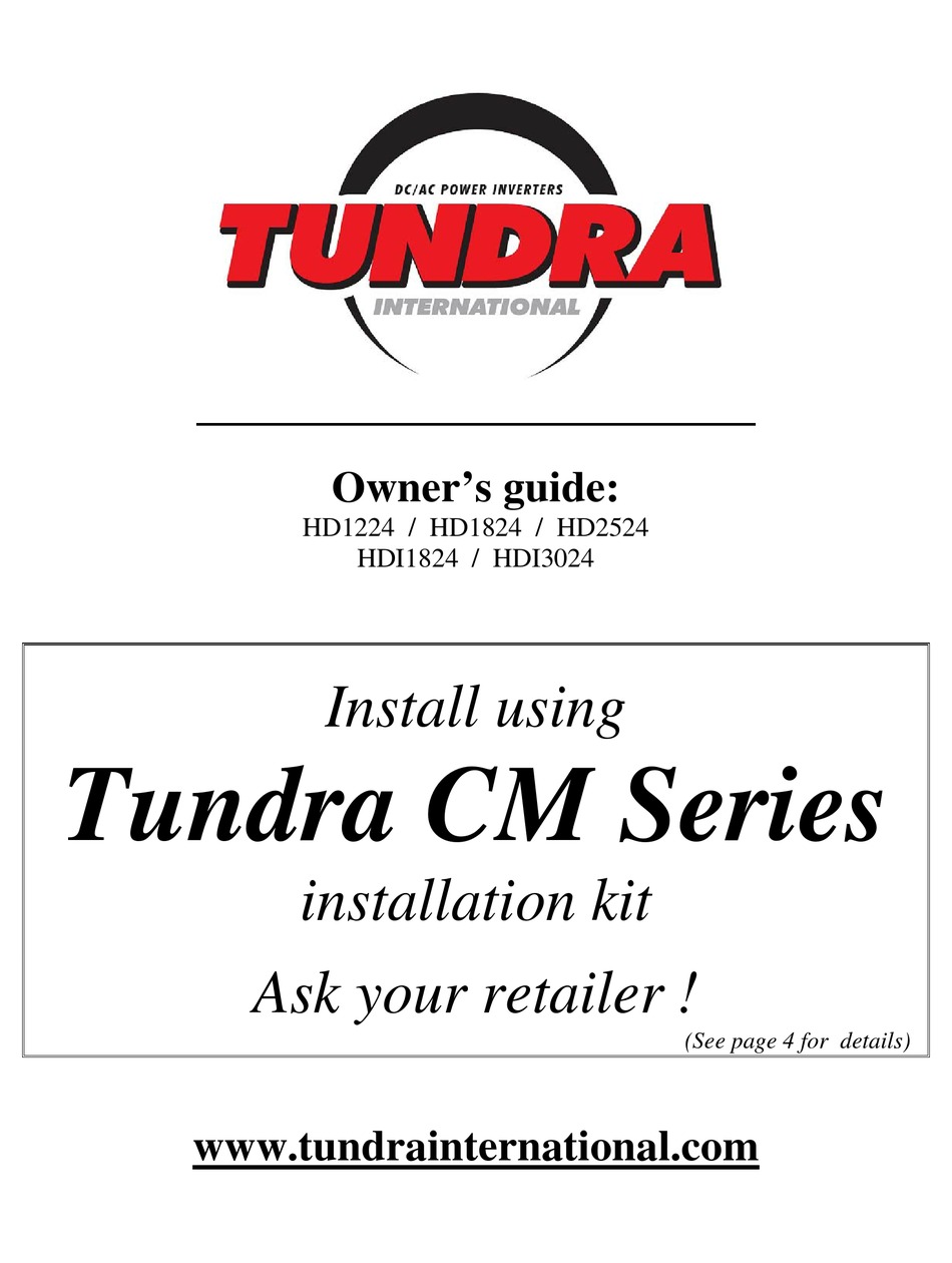 TUNDRA HD1224 OWNER