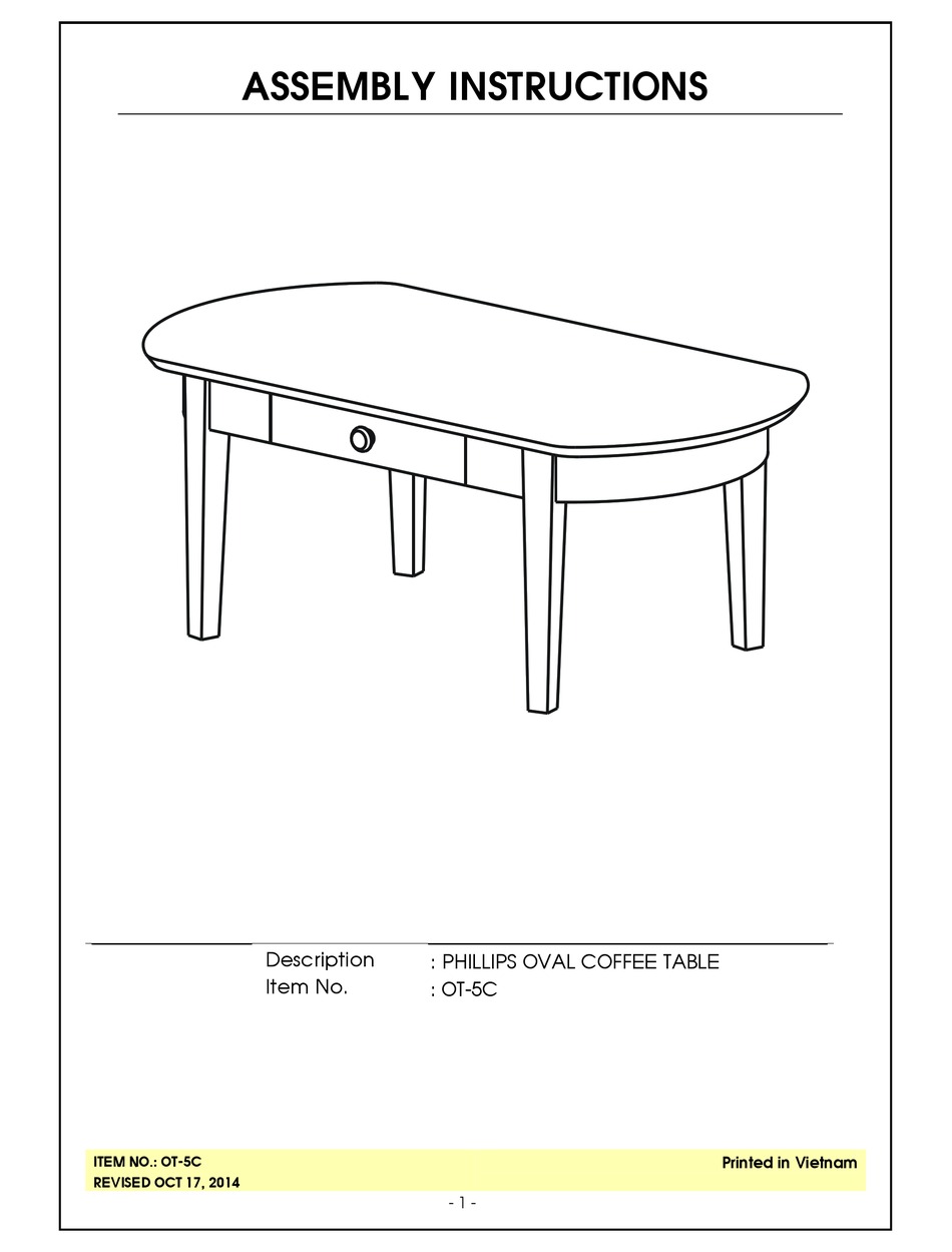 UNFINISHED FURNITURE OF WILMINGTON OT5C ASSEMBLY INSTRUCTIONS Pdf