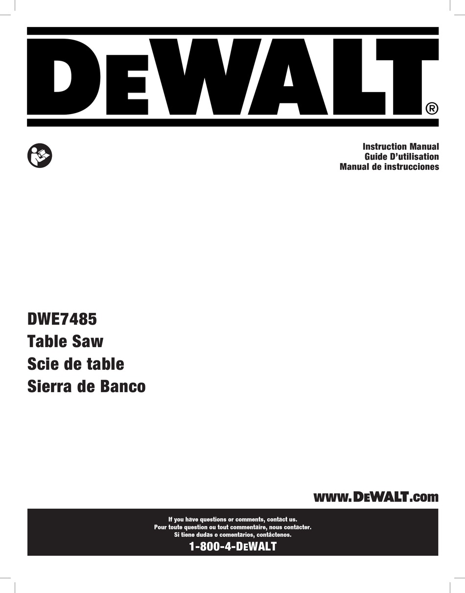 DEWALT DWE7485CA INSTRUCTION MANUAL Pdf Download ManualsLib