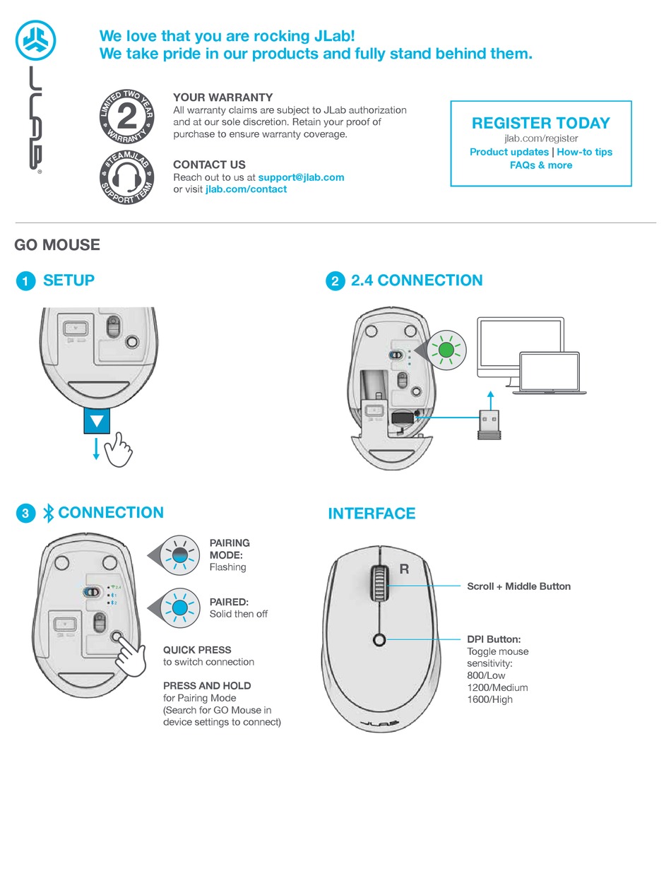 JLAB GO MOUSE MANUAL Pdf Download ManualsLib