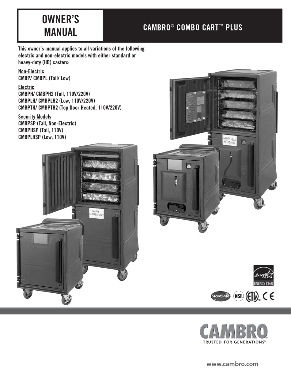 CAMBRO COMBO CART PLUS OWNER'S MANUAL Pdf Download ManualsLib
