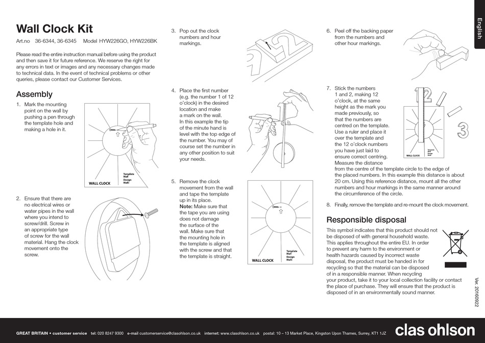 CLAS OHLSON HYW226GO ASSEMBLY INSTRUCTIONS Pdf Download ManualsLib