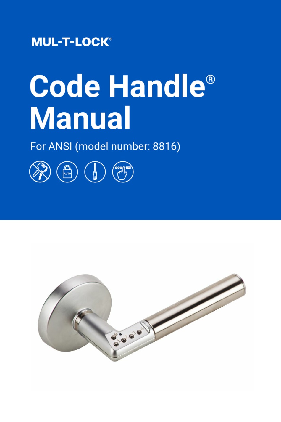 MULTLOCK CODE HANDLE 8816 MANUAL Pdf Download ManualsLib